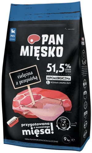Pan Mięsko Cielęcina z Przepiórką Puppy L 9kg