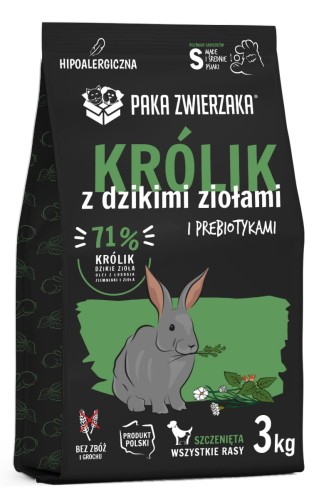 Paka Zwierzaka Sucha 7th Puppy Królik Dzikie Zioła 3kg