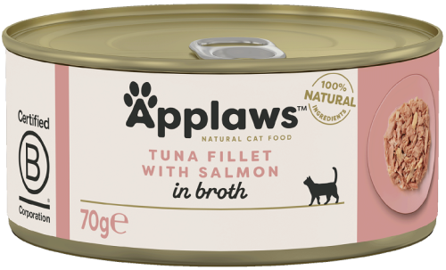 Applaws Cat Tin Adult Tuna Salmon in Broth 70g