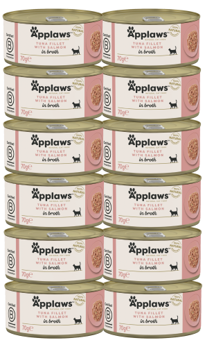 Applaws Cat Tin Adult Tuna Salmon in Broth 12x70g