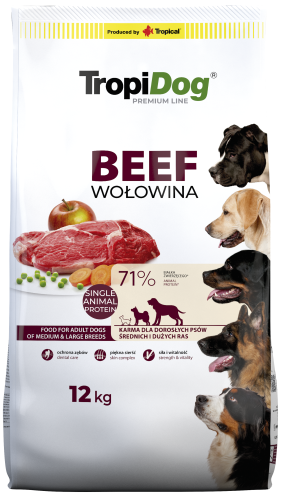 TROPIDOG Premium Adult Medium Large Beef 12kg
