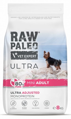 VetExpert Raw Paleo Ultra PORK Mini Adult 8kg