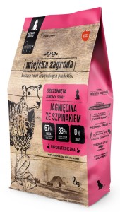 Wiejska Zagroda Sucha Szczenięta S Jagnięcina ze szpinakiem 2kg