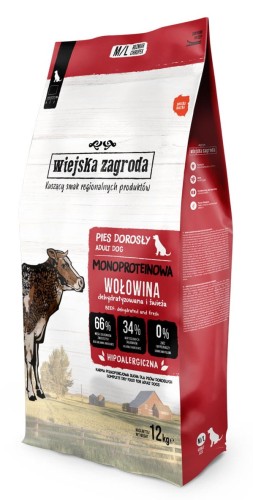 Wiejska Zagroda Sucha Mono M L Wołowina 12kg