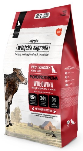 Wiejska Zagroda Sucha Mono M L Wołowina 6kg