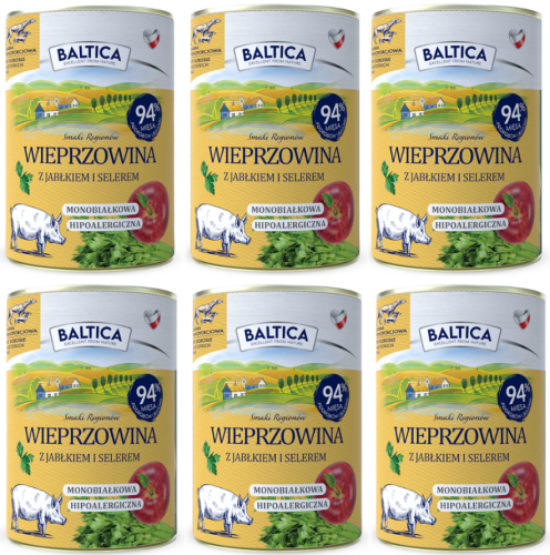 Baltica Mokra Wieprzowina Jabłko 6x400g
