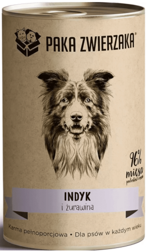Paka Zwierzaka Mokra Indyk Żurawina 400g