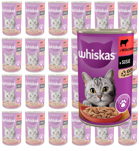 Whiskas Mokra Wołowina w sosie 24x400g