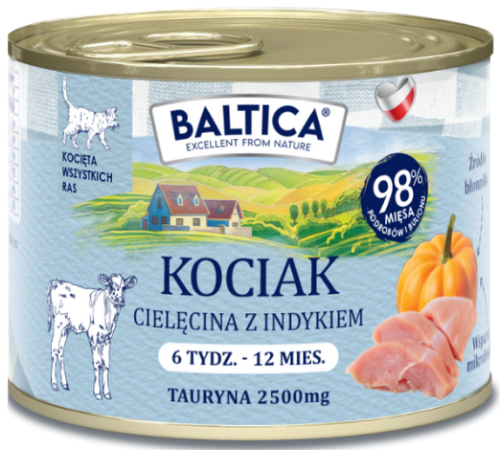 Baltica Kociak Mokra Cielęcina Indyk 185g
