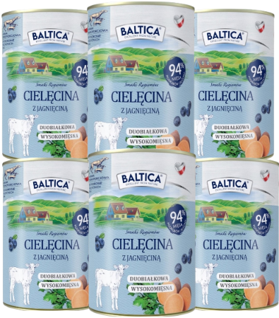 Baltica Mokra Cielęcina Jagnięcina 6x400g