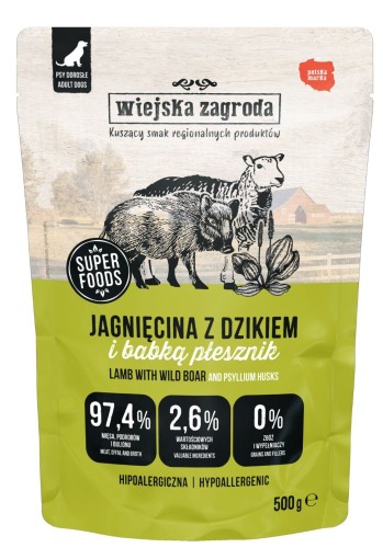 Wiejska Zagroda Saszetka Jagnięcina Dzik 500g
