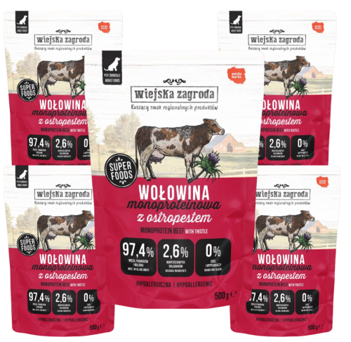 Wiejska Zagroda Saszetka Mono Wołowina 5x500g