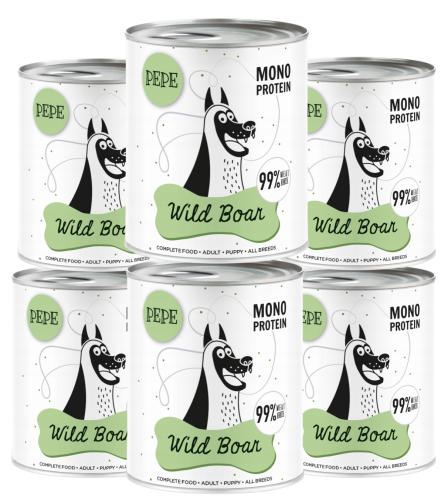 Paka Zwierzaka Mokra Pepe Wild Boar 6x800g