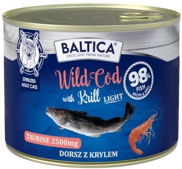 Baltica Excellent Kot Mokra Wild Cod Krill 185g