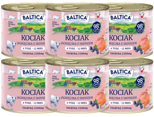 Baltica Kociak Mokra Jagnięcina Indyk 6x185g