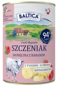 Baltica Mokra Szczenięta Jagnięcina Banan 400g