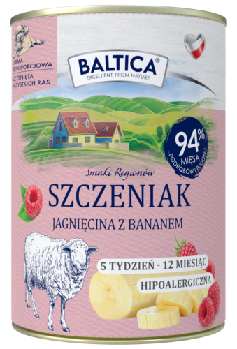 Baltica Mokra Szczenięta Jagnięcina Banan 400g