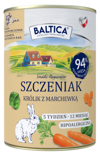 Baltica Mokra Szczenięta Królik Marchew 400g