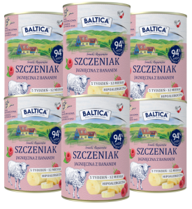 Baltica Mokra Szczenięta Jagnięcina Banan 6x400g