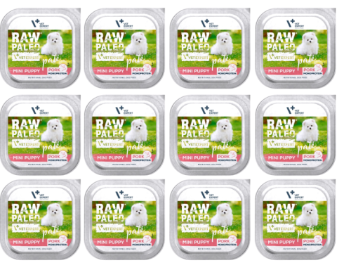 VetExpert Raw Paleo Pate Mini Puppy Pork 12x150g
