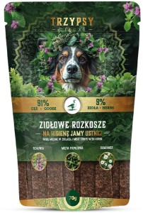 TrzyPsy Ziołowe Rozkosze Paski Gęś 70g