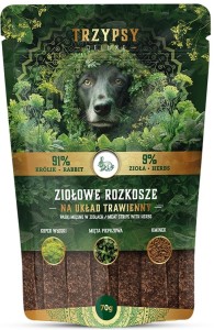 TrzyPsy Ziołowe Rozkosze Paski Królik 70g
