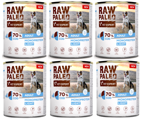 VetExpert Raw Paleo Dog Adult Cod 6x800g