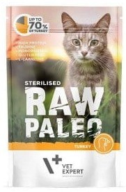 VetExpert Raw Paleo Cat Sterilised Turkey 100g 