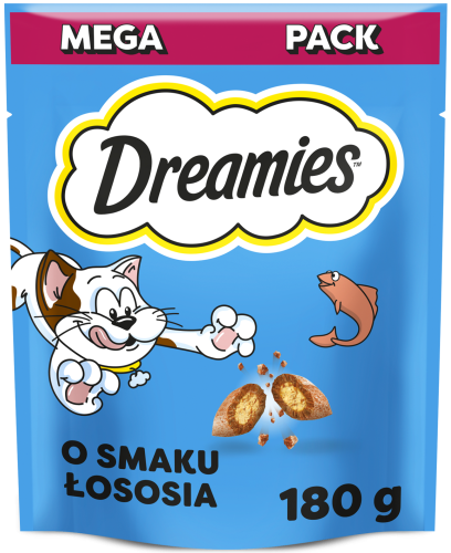 DREAMIES przysmak dla kota z łososiem 180g