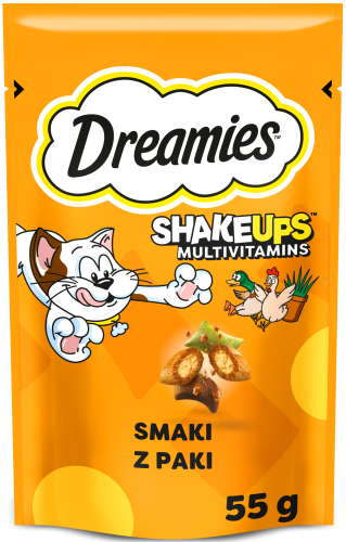 DREAMIES ShakeUps Multivitamins Kaczka Kocimiętka Kurczak 55g