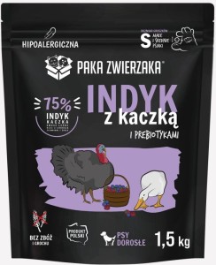 Paka Zwierzaka Sucha MINI Indyk Kaczka S 1,5kg