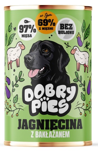 Dobry Pies Jagnięcina Bakłażan 400g