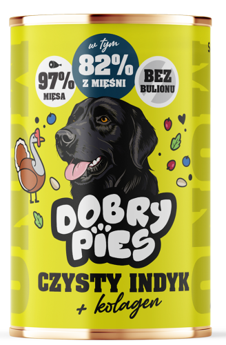 Dobry Pies Mono Indyk Kolagen 400g