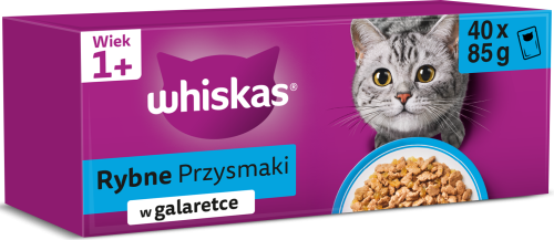 Whiskas Saszetka Galaretka Smaki Rybne 40x85g
