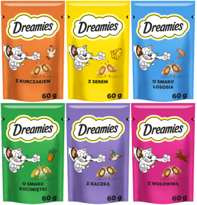 DREAMIES przysmak dla kota mix smaków 6x60g