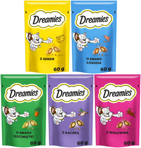 DREAMIES przysmak dla kota mix smaków 5x60g