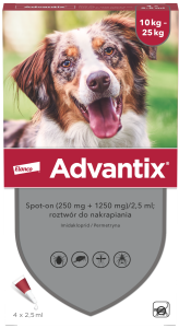 Advantix Spot-On Pies 10 - 25kg 4x2,5ml