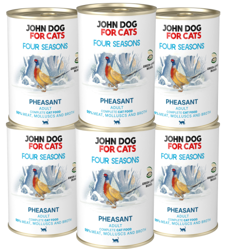 JohnDog Four Seasons Cat Winter Adult Bażant 6x400g