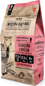 Wiejska Zagroda Kot Sucha Jagnięcina z Krylem 1,6kg 