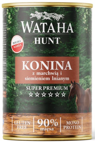 Wataha Hunt Adult Konina Marchewka Siemie Lniane 400g