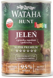 Wataha Hunt Junior Jeleń Gruszka Jagoda Pokrzywa 400g
