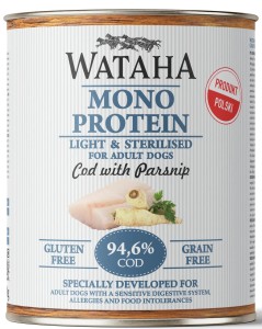 Wataha Mono Light Adult Dorsz Pasternak 800g