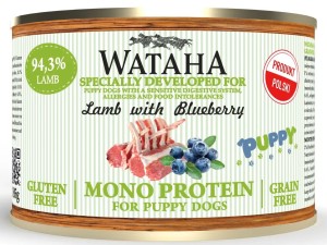 Wataha Mono Puppy Jagnięcina Borówka 185g
