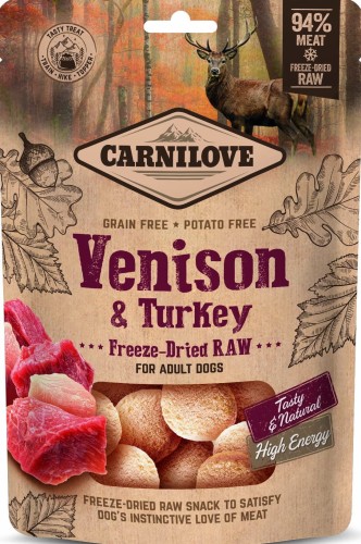 CARNILOVE Snack Freeze-Dried Venison Turkey 60g