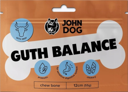JohnDog Kość  GUTH BALANCE Skóra Wołowa 12cm
