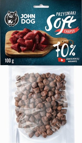 JohnDog SOFT Chapsy wołowina szwajcarska 70% 100g