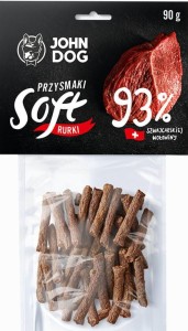 JohnDog SOFT Rurki wołowina szwajcarska 93% 90g