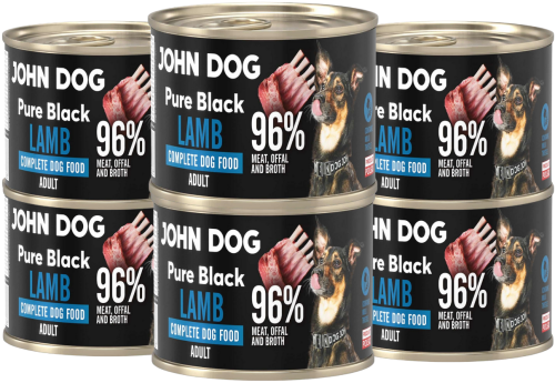 John Dog Pure Black Adult Jagnięcina 6x200g