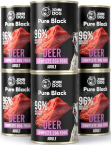 John Dog Pure Black Adult jeleń 6x400g