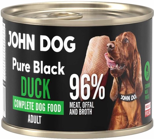 John Dog Pure Black Adult Kaczka 200g